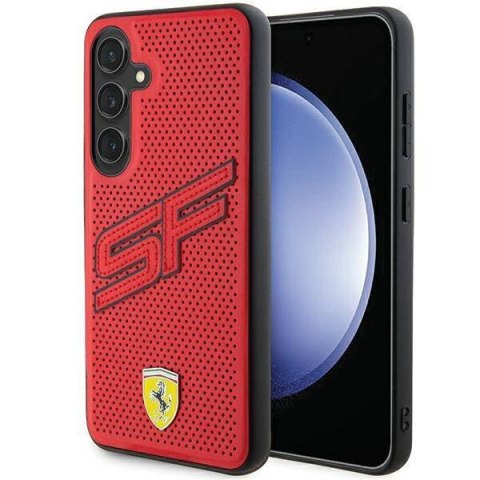 Oryginalne Etui SAMSUNG GALAXY S24 Ferrari Hardcase Big SF Perforated (FEHCS24SPINR) czerwone