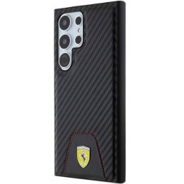 Oryginalne Etui SAMSUNG GALAXY S24 ULTRA Ferrari Hardcase Carbon Stitched Bottom (FEHCS24LN3PUK) czarne