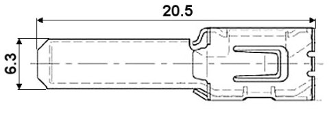 KONEKTOR MĘSKI KSW-6.3/2.5*P100