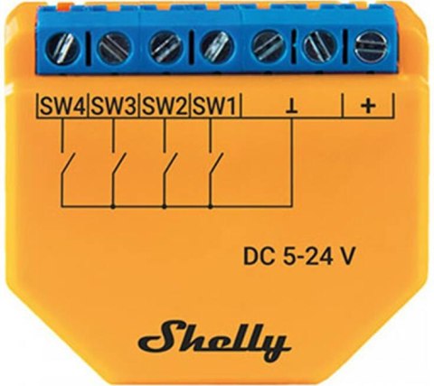 Shelly Plus i4 DC Kontroler/aktywator scen WIFI 5-24V DC