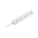 Przedłużacz 5 gniazd 5m typu francuskiego bez przełącznika (3x1,5mm) Rebel biały