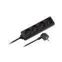 Przedłużacz 4 gniazda 5m typu francuskiego bez przełącznika (3x1,5mm) Rebel czarny