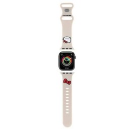 Pasek do APPLE WATCH 1 / 2 / 3 / 4 / 5 / 6 / SE / 7 / 8 (38 / 40 / 41 mm) Hello Kitty Strap Silicone Kitty Head (HKAWMSCHBLE) be