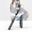 Selfie Stick Tripod z Lampą LED Bluetooth Tech-Protect L05S czarne