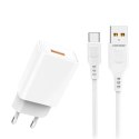 Ładowarka Sieciowa 12W 2.4A + Kabel USB - USB-C Denmen DC01 biała