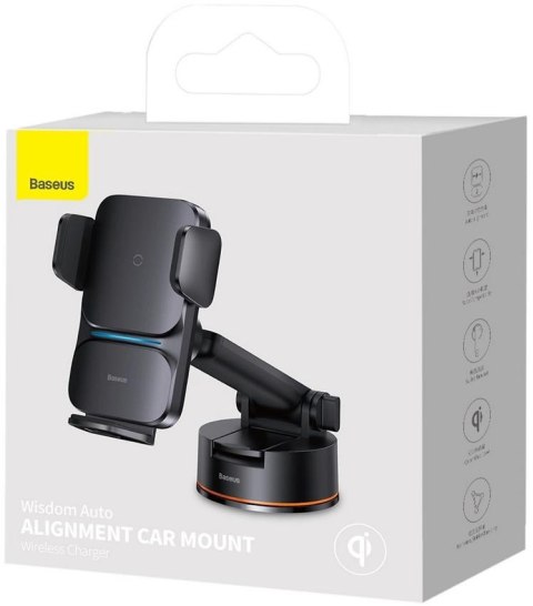 UCHWYT SAMOCHODOWY ŁADOWARKA INDUKCYJNA Baseus Wisdom CGZX000101 Qi 15W