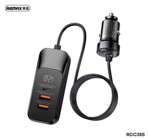 Ładowarka Samochodowa 120W USB-C PD + 2x QC USB Remax Yayshih Series RCC355 czarna