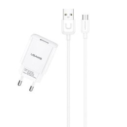 Ładowarka Sieciowa 2.1A + Kabel 1m USB - Micro USB Usams T21 Fast Charging T21OCMC01 białe