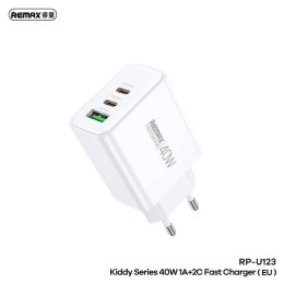 Ładowarka Sieciowa 40W USB + 2x USB-C Remax Kiddy Series RP-U123 biała