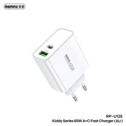 Ładowarka Sieciowa 65W USB + USB-C Remax Kiddy Series RP-U125 biała