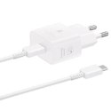 Ładowarka Sieciowa 25W USB-C Fast Charge + Kabel USB-C - USB-C Samsung EP-T2510XW białe