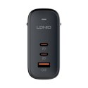 Ładowarka Sieciowa 65W 2x USB-C + USB GaN LDNIO czarna