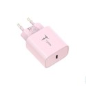 Ładowarka Sieciowa 20W USB-C + Kabel 60W USB-C - USB-C T-PHOX Moderate Series T-PP11 różowe