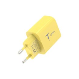 Ładowarka Sieciowa 20W USB-C + Kabel 60W USB-C - USB-C T-PHOX Moderate Series T-PP11 żółte