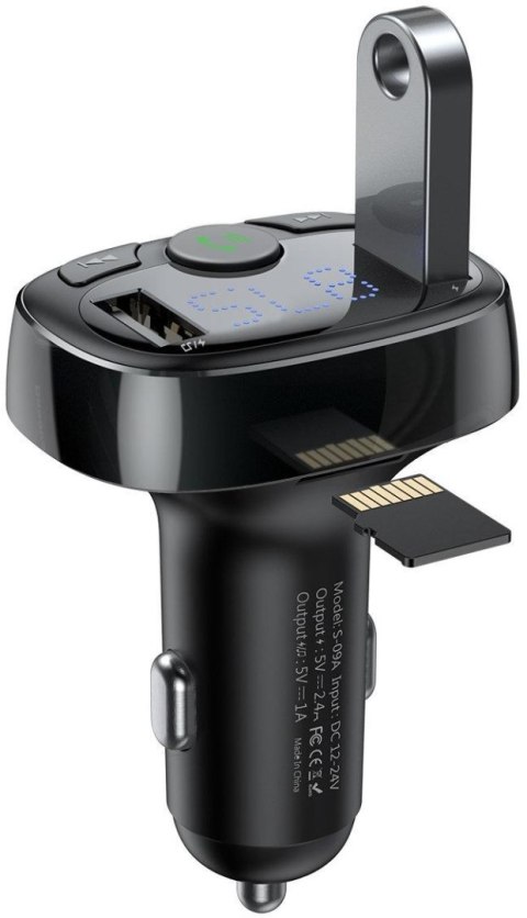 TRANSMITER FM ŁADOWARKA SAMOCHODOWA Baseus Enjoy S-09A 3.4A 2x USB-A BT 4.2