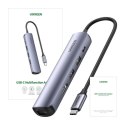 Hub / Adapter 100W PD USB-C - 2x USB + HDMI 4K 30 Hz + RJ45 1Gbps UGREEN Revodok CM418 szary