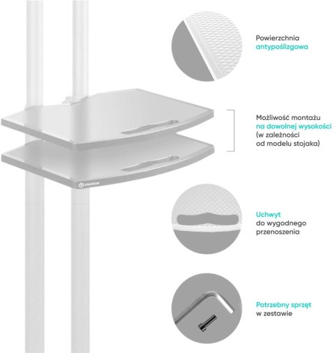 Mobilny stojak do TV 50"-86" do 90 kg ONKRON TS1881 Biały
