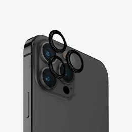 Szkło Hartowane na Aparat APPLE IPHONE 15 PRO MAX UNIQ Optix Aluminium Camera Lens Protector z Aplikatorem czarne