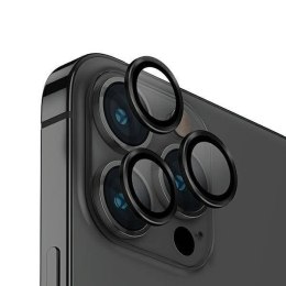 Szkło Hartowane na Aparat IPHONE 14 PRO / 14 PRO MAX UNIQ Optix Aluminium Camera Lens Protector z Aplikatorem czarne