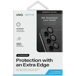 Szkło Hartowane na Aparat SAMSUNG GALAXY S24+ UNIQ Optix Aluminium Camera Lens Protector z Aplikatorem czarne