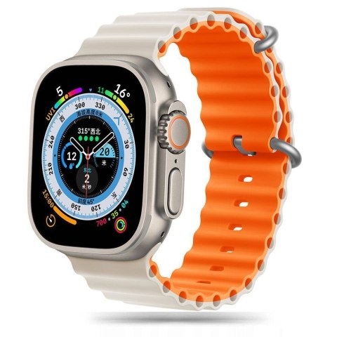 Pasek do APPLE WATCH 4 / 5 / 6 / 7 / 8 / 9 / SE / ULTRA 1 / 2 (42 / 44 / 45 / 49 MM) Tech-Protect IconBand Pro Starlight Orange