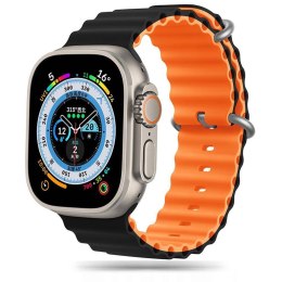 Pasek do APPLE WATCH 4 / 5 / 6 / 7 / 8 / 9 / SE / ULTRA 1 / 2 (42 / 44 / 45 / 49 MM) Tech-Protect IconBand Pro czarno-pomarańczo