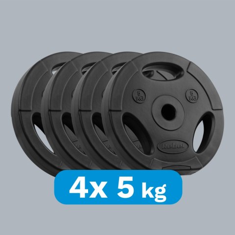 Obciążenie bitumiczne zestaw 4x5kg, otwór 31mm, talerz z uchwytami, REBEL ACTIVE