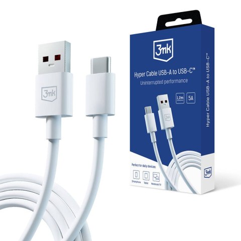 3MK KABEL HYPER USB/TYPE-C 1,2m 5A biały