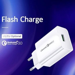 USAMS Ład. siec. 1xUSB T22 18W 3A QC3.0 + kabel USB-C 1m biały/white (T48) T48OCLN01