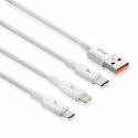 Kabel VIDVIE CB4003 USB/Micro + Type C + iPhone 2.4A, 1.2m biały