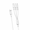 Kabel VIDVIE CB4003 USB/Micro + Type C + iPhone 2.4A, 1.2m biały