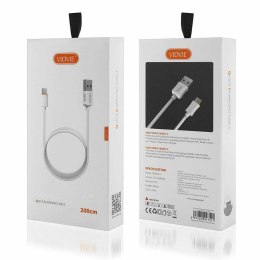 Kabel VIDVIE CB443-2 USB/Type C 2.4A, 2m biały