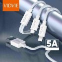 Kabel VIDVIE CB471 USB/Type-C + iPhone 5A, 1.2m biały