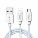 Kabel VIDVIE CB471 USB/Type-C + iPhone 5A, 1.2m biały