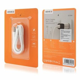 Kabel VIDVIE DC08 USB/Micro 5A, 1m biały BLISTER