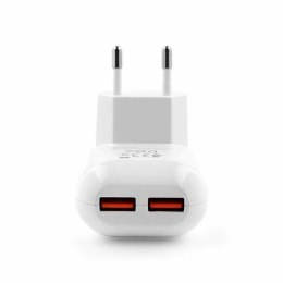 Ładowarka sieciowa VIDVIE PLE218 2xUSB + kabel Iphone 2.4A biały