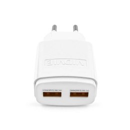 Ładowarka sieciowa VIDVIE PLE245 2xUSB + kabel Type C 2.4A biały