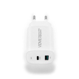 Ładowarka sieciowa VIDVIE PLE248 1xUSB + 1xType C 3A PD 20W biały