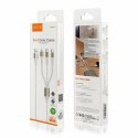 Kabel VIDVIE CB4039 USB/Type-C + Type-C + iPhone 3A, 1.2m biały