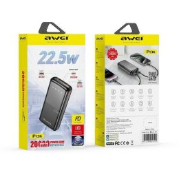 AWEI PowerBank P13K 20000mAh 22.5W czarny/black Digital Display