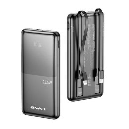 AWEI PowerBank P76K 10000mAh 22.5W czarny/black Digital Display