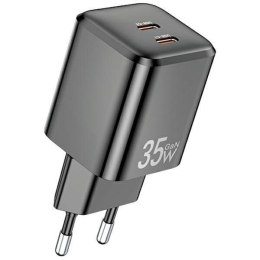 AWEI ład. siec. PD65-EU 35W 2x USB-C czarna/black GaN