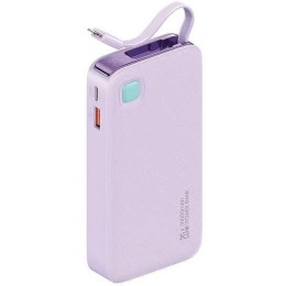 USAMS Powerbank ze zwijanym kablem Retractable Lightning 10000 mAh PD 20W Fast Charge XY Series fioletowy/purple 10KCD22503 (US-