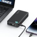 USAMS Powerbank ze zwijanym kablem USB-C Retractable 10000 mAh PD 20W Fast Charge XY Series czarny/black 10KCD22401(US-CD224)