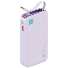 USAMS Powerbank ze zwijanym kablem USB-C Retractable 10000 mAh PD 20W Fast Charge XY Series fioletowy/purple 10KCD22403 (US-CD22