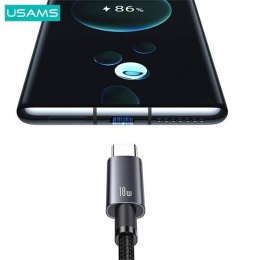 USAMS Kabel USB na USB-C 3A 0,25m Fast Charging stalowy/tarnish SJ680USB01 (US-SJ680)