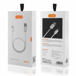 Kabel VIDVIE CB443-2 USB/iPhone 2.4A, 2m biały