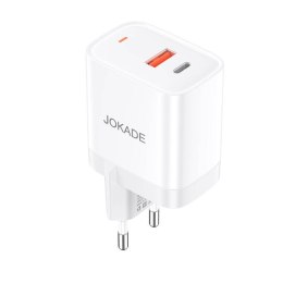 Ładowarka Sieciowa PD30W + QC3.0 (1x USB-C, 1x USB) Jokade Guangfeng (JB081) biała