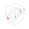 Ładowarka Sieciowa PD30W + QC3.0 (1x USB-C, 1x USB) Jokade Guangfeng (JB081) biała