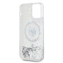 Oryginalne Etui IPHONE 12 / 12 PRO Karl Lagerfeld Hardcase Liquid Glitter Choupette Head MagSafe (KLHMP12MLGCHSGH) transparentne